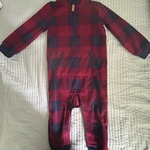 Plaid Red and Blue Kids One Piece